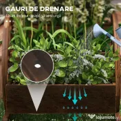 Outsunny Pat de Gradină Înălțat pe 2 Nivele, Jardiniere Căruță din Lemn Finisaj Carbonizat cu Orificii de Drenaj pentru Legume, Flori | Aosom Romania 