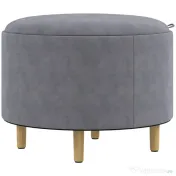 HOMCOM Taburet otoman rotund cu capac rabatabil stil tava, Tabure | Aosom Romania 