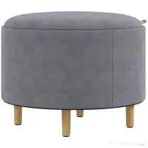 HOMCOM Taburet otoman rotund cu capac rabatabil stil tava, Tabure | Aosom Romania
