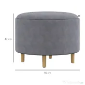 HOMCOM Taburet otoman rotund cu capac rabatabil stil tava, Tabure | Aosom Romania 