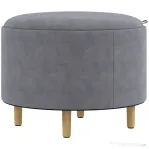 HOMCOM Taburet otoman rotund cu capac rabatabil stil tava, Tabure
