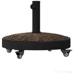 Outsunny Bază pentru Umbrelă de Grădină Rotundă cu 4 Roți și Frâne, din Oțel și Rășină, Ø52x41 cm, Bronz și Negru