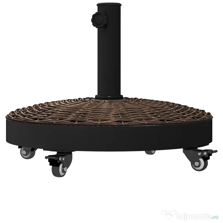 Outsunny Bază pentru Umbrelă de Grădină Rotundă cu 4 Roți și Frâne, Ø52x41 cm, Bronz | Aosom Romania