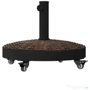 Outsunny Bază pentru Umbrelă de Grădină Rotundă cu 4 Roți și Frâne, Ø52x41 cm, Bronz | Aosom Romania 