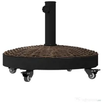 Outsunny Bază pentru Umbrelă de Grădină Rotundă cu 4 Roți și Frâne, Ø52x41 cm, Bronz | Aosom Romania