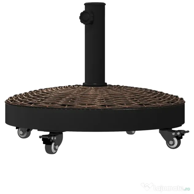 Outsunny Bază pentru Umbrelă de Grădină Rotundă cu 4 Roți și Frâne, Ø52x41 cm, Bronz | Aosom Romania