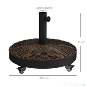 Outsunny Bază pentru Umbrelă de Grădină Rotundă cu 4 Roți și Frâne, Ø52x41 cm, Bronz | Aosom Romania 