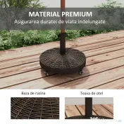Outsunny Bază pentru Umbrelă de Grădină Rotundă cu 4 Roți și Frâne, Ø52x41 cm, Bronz | Aosom Romania 
