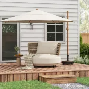 Outsunny Bază pentru Umbrelă de Grădină Rotundă cu 4 Roți și Frâne, Ø52x41 cm, Bronz | Aosom Romania 