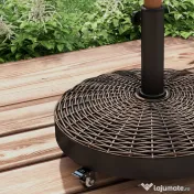 Outsunny Bază pentru Umbrelă de Grădină Rotundă cu 4 Roți și Frâne, Ø52x41 cm, Bronz | Aosom Romania 