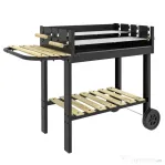 Outsunny Gratar Barbecue Carucior cu Carbune cu Grilaj Dublu