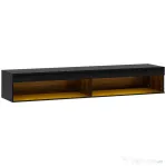 HOMCOM Dulap TV suspendat pentru televizoare de până la 75" cu lumini LED în 16 culori și telecomandă, 180x40x30 cm, negru