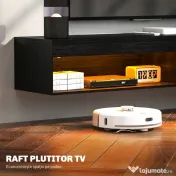 HOMCOM Dulap TV suspendat pentru televizoare de până la 75" cu lumini LED în 16 culori și telecomandă, 180x40x30 cm, negru