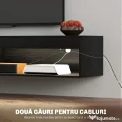 HOMCOM Dulap TV suspendat pentru televizoare de până la 75" cu lumini LED în 16 culori și telecomandă, 180x40x30 cm, negru