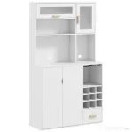 Homcom Dulap Bucatarie Multifunctional – Depozit Vin, Blat & Rafturi Sticla