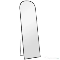 HOMCOM Oglindă de podea și perete modernă din aliaj de aluminiu cu suport pliabil, 50x161,5cm, negru