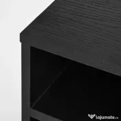 HOMCOM Cabinet pentru Imprimantă cu 2 Rafturi, Birou din Lemn și Cabinet de studiu cu Roți, 47x40x22.5 cm, Negru | Aosom Romania 