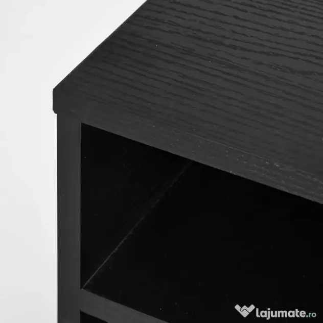 HOMCOM Cabinet pentru Imprimantă cu 2 Rafturi, Birou din Lemn și Cabinet de studiu cu Roți, 47x40x22.5 cm, Negru | Aosom Romania