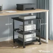 HOMCOM Suport Imprimantă cu Raft de Depozitare, 50x50x52.5 cm, Alb | Aosom Romania 