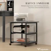 HOMCOM Suport Imprimantă cu Raft de Depozitare, 50x50x52.5 cm, Alb | Aosom Romania 
