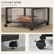 HOMCOM Suport Imprimantă cu Raft de Depozitare, 50x50x52.5 cm, Alb | Aosom Romania 