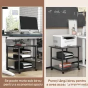 HOMCOM Suport Imprimantă cu Raft de Depozitare, 50x50x52.5 cm, Alb | Aosom Romania 