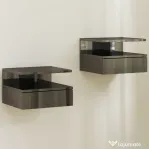 HOMCOM Set de 2 Noptiere Moderne Suspendate pentru Dormitor cu Sertar și Raft, 35x32x22,5 cm, Negru Lucios | Aosom Romania