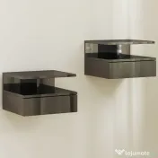 HOMCOM Set de 2 Noptiere Moderne Suspendate pentru Dormitor cu Sertar și Raft, 35x32x22,5 cm, Negru Lucios | Aosom Romania 