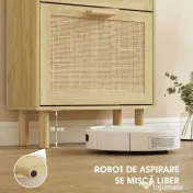 HOMCOM Dulap pentru Pantofi Slim pentru Hol, cu 2 Sertare Rabatabile, Rafturi Reglabile și Blat Superior, Stejar | Aosom Romania 