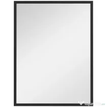 HOMCOM Oglindă de Perete Dreptunghiulară cu Agățători, din Sticlă și MDF, 60x80 cm, Neagră