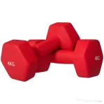 SPORTNOW Set 2 Gantere Hexagonale de 2x4 kg din Metal și Plastic cu Mâner Antialunecare, 19x9x9 cm, Roșu