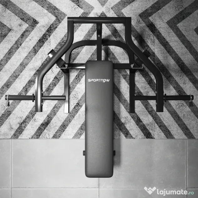 SPORTNOW Bancă pentru Ridicat Greutăți Reglabilă pe Înălțime, Bancă Plată Multifuncțională, 150x150x60-85 cm, Negru | Aosom Romania