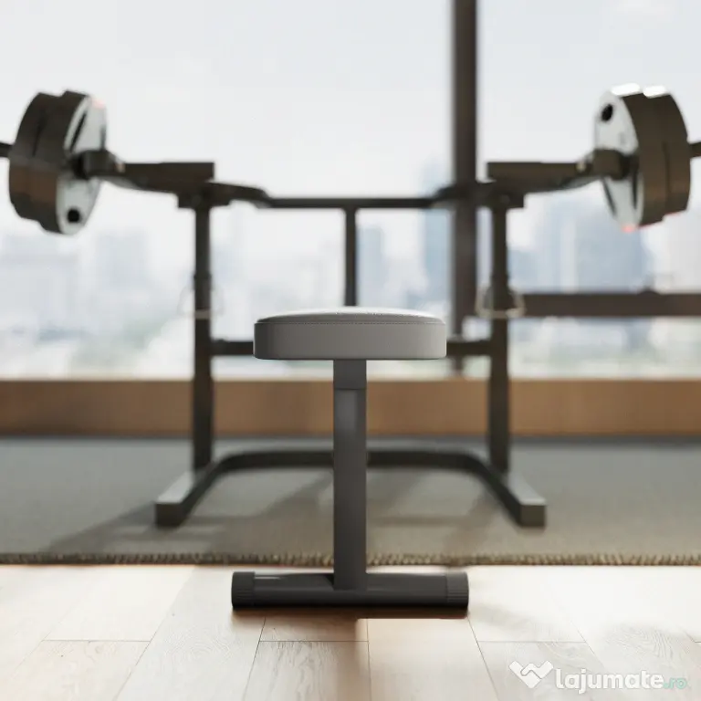 SPORTNOW Bancă pentru Ridicat Greutăți Reglabilă pe Înălțime, Bancă Plată Multifuncțională, 150x150x60-85 cm, Negru | Aosom Romania