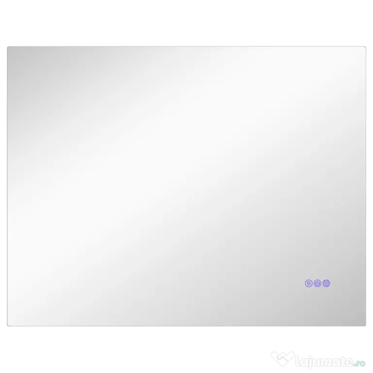 HOMCOM Oglindă de Baie LED cu Ramă, Anti-Abur, 3 Temperaturi de Culoare și Memorie, 80x60x4 cm, Transparent | Aosom Romania