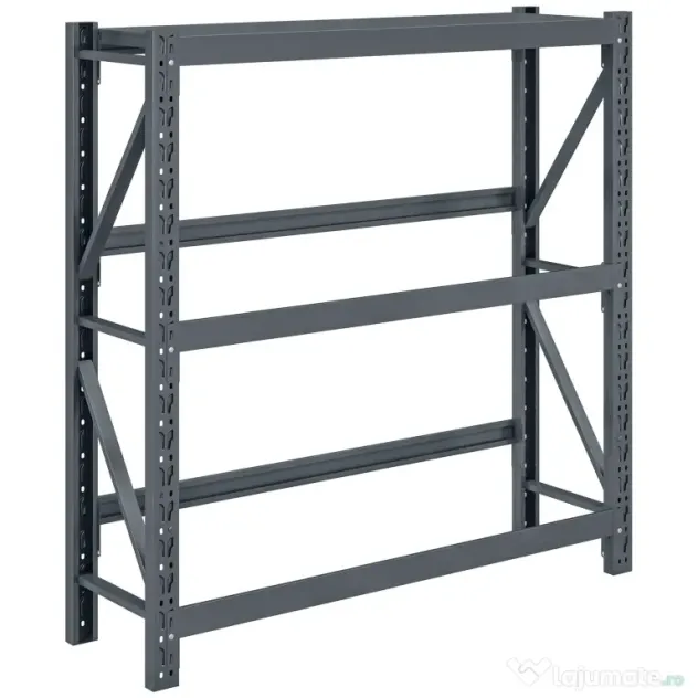 HOMCOM Raft Autoportant pentru Cutii cu 3 Niveluri, Raft pentru 6 Cutii cu Înălțime Reglabilă, 110x30x110 cm, Gri | Aosom Romania