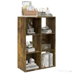 HOMCOM Libreria a Cubi con 6 Ripiani Portaoggetti in Legno dal Design Rustico, 61.5x29.5x91.5 cm, Marrone