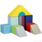 HOMCOM Set de Construcții Moi pentru Copii 1-3 Ani cu 11 Forme, 25x25x50 cm, Multicolor
