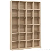 HOMCOM Dulap pentru CD-uri cu rafturi reglabile, capacitate 456 CD-uri sau 336 DVD-uri, 24 de compartimente, 89x20x130,5 cm, lemn