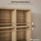 HOMCOM Dulap pentru CD-uri cu rafturi reglabile, capacitate 456 CD-uri sau 336 DVD-uri, 24 de compartimente, 89x20x130,5 cm, lemn