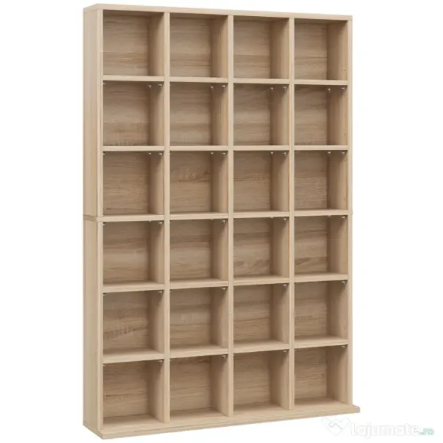 Homcom Mobila Biblioteca de Perete 24 Compartimente Inaltime Reglabila | Aosom Romania
