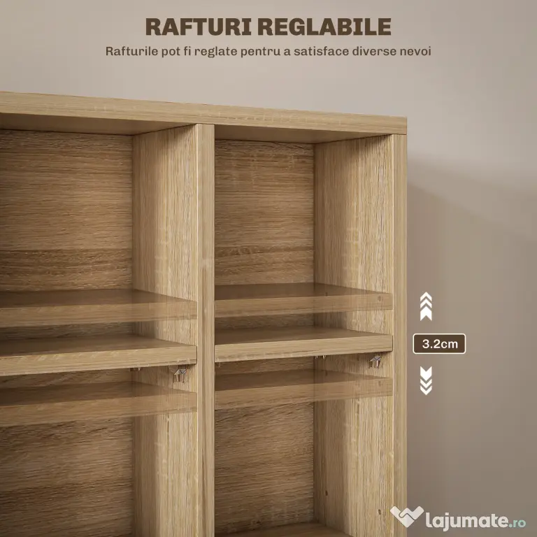 Homcom Mobila Biblioteca de Perete 24 Compartimente Inaltime Reglabila | Aosom Romania