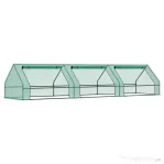 Outsunny Seră pentru Grădină Impermeabilă și Rezistentă la UV cu 3 Ferestre Rulante, 400x100x80 cm, Verde