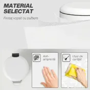HOMCOM Coș de Gunoi cu Pedală 30L, cu Capac cu Închidere Lentă, din Metal și PP, 36x30x63.5 cm, Alb Crem 
