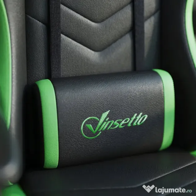 Vinsetto Scaun Gaming cu Înălțime Reglabilă, Scaun Gaming Ergonomic cu Spătar Rabatabil, 65x65x121-129 cm, Negru | Aosom Romania