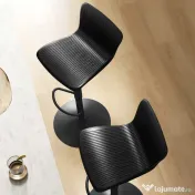 HOMCOM Set 2 Scaune de Bar cu Spătar Ergonomic, 38,5x40x76,5-97,5 cm, Alb | Aosom Romania