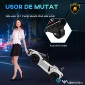 AIYAPLAY Mașinuță Electrică pentru Copii 3-5 Ani cu Uși Tip Fluture, 2 Motoare, Telecomandă, Faruri, 105x60x40 cm, Alb | Aosom Romania
