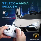 AIYAPLAY Mașinuță Electrică pentru Copii 3-5 Ani cu Uși Tip Fluture, 2 Motoare, Telecomandă, Faruri, 105x60x40 cm, Alb | Aosom Romania