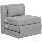 HOMCOM Fotoliu Pat Pliabil de Podea cu 3 Secțiuni Economisitor de Spațiu, din Material Textil, 80x75x74 cm, Gri