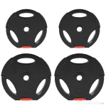 SPORTNOW Set de Greutăți cu 2 Discuri de 10 kg și 2 Discuri de 5 kg din Polipropilenă și Nisip, Ø34x6 cm și Ø27x4,5 cm, Negru