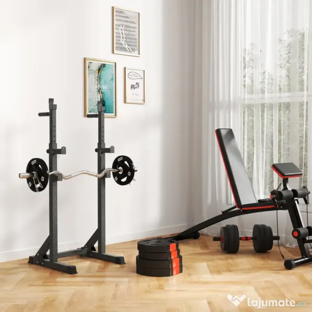 SPORTNOW Set Gantere cu 2 Discuri de 10 kg și 5 kg cu 3 Găuri, Gantere din Polipropilena și Nisip, Ø27x4,5 cm, Negru | Aosom Romania